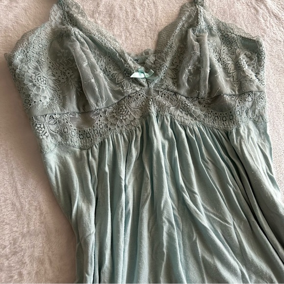 Baby Blue Lace Bow Slip Dress - Picture 2 of 5